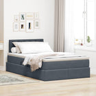 Storage bed with mattress Dark grey 120 x 200 cm Velvet