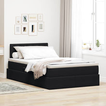 Opslag bed met matras met hoofdeinde Zwart 120 x 200 cm Fluweel