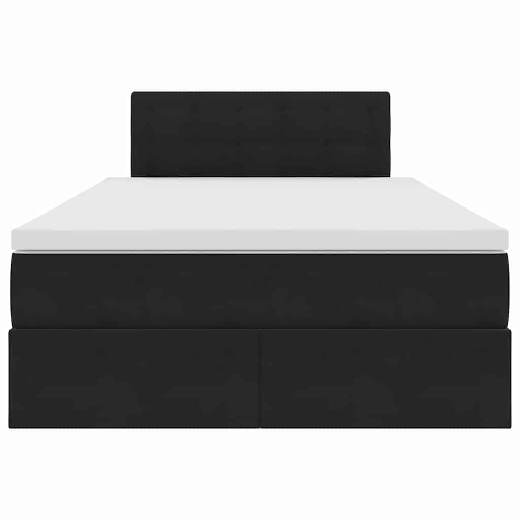 Opslag bed met matras met hoofdeinde Zwart 120 x 200 cm Fluweel