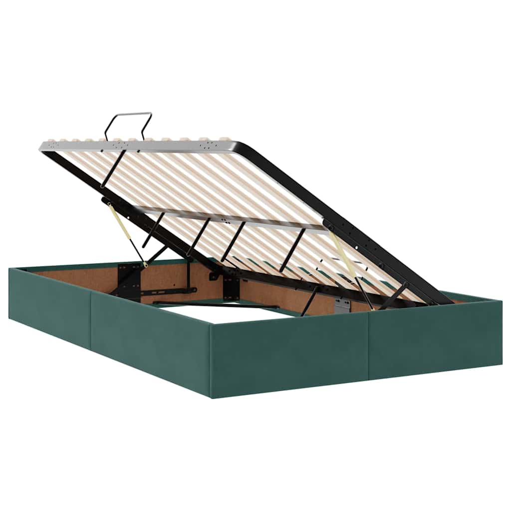 Opslag bed met matras Donkergroen 120 x 200 cm Fluweel