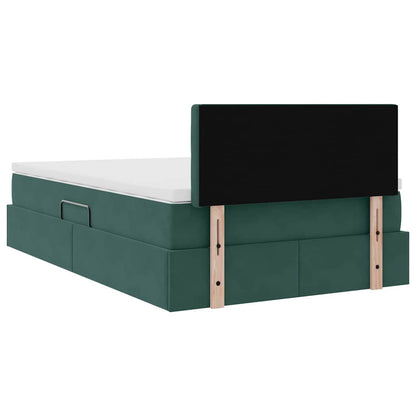 Opslag bed met matras Donkergroen 120 x 200 cm Fluweel