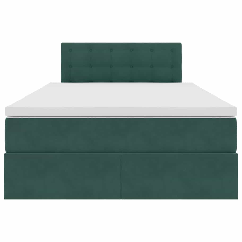 Opslag bed met matras Donkergroen 120 x 200 cm Fluweel