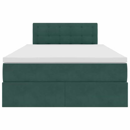 Opslag bed met matras Donkergroen 120 x 200 cm Fluweel