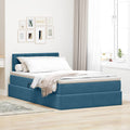 Storage Bed with Mattress Dark Blue 120 x 200 cm Velvet