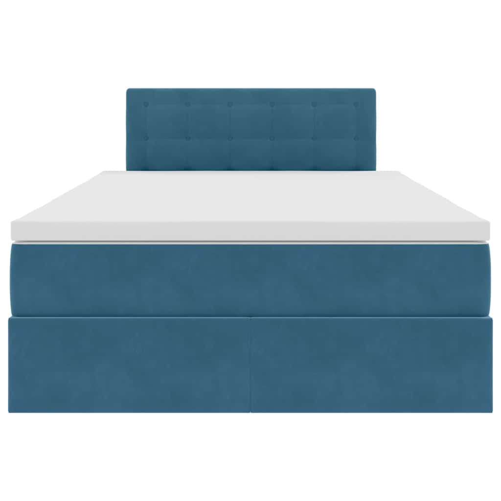 Opslag bed met matras Donkerblauw 120 x 200 cm Fluweel