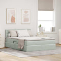 Opslag bed met matras Lichtgrijs 140 x 190 cm Fluweel