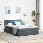 Opbergbed 140x190 cm donkergrijs fluweel