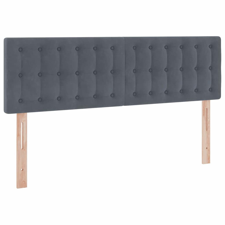 Opslag bed met matras Donkergrijs 140 x 190 cm Fluweel