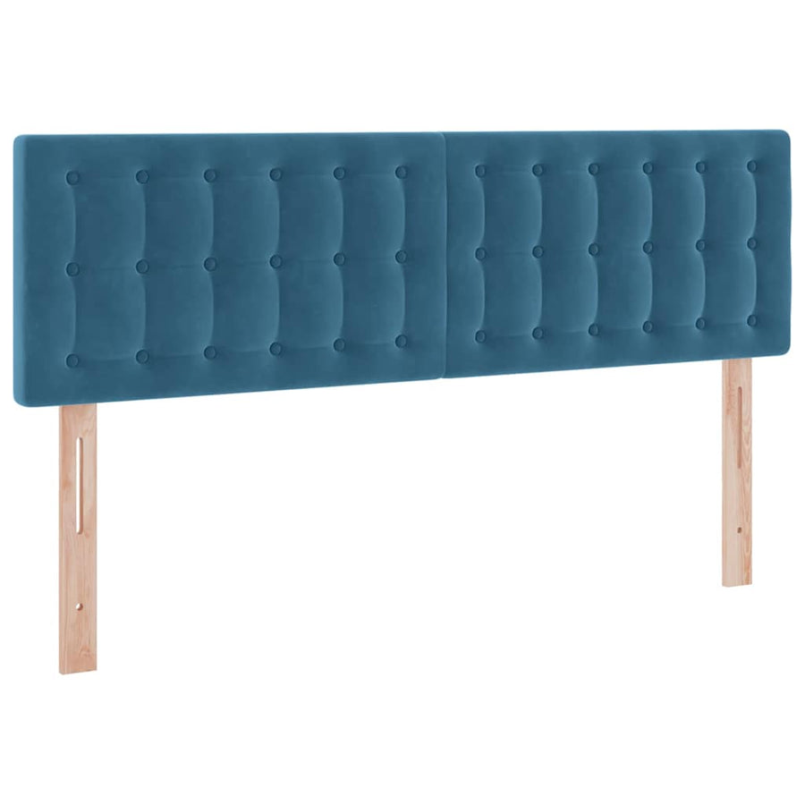 Opslag bed met matras Donkerblauw 140 x 200 cm Fluweel