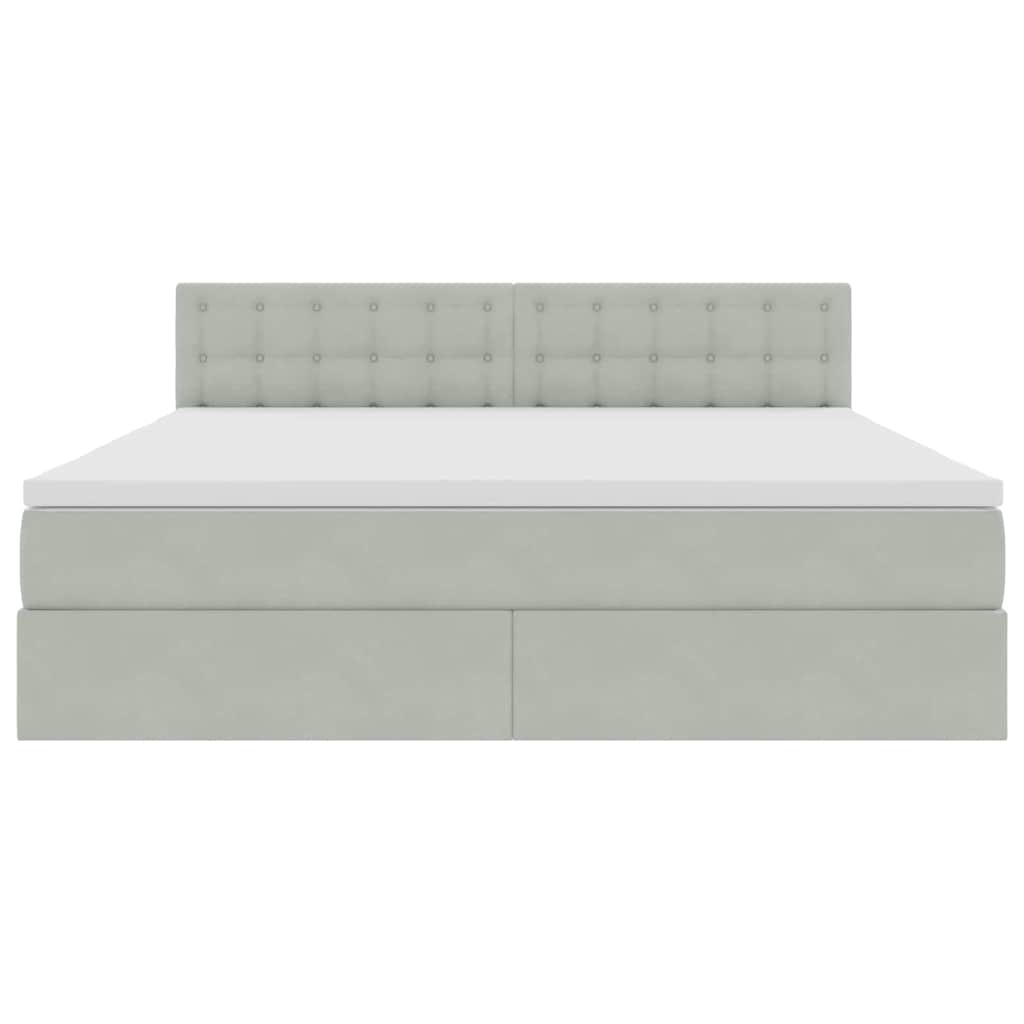 Opslag bed met matras Lichtgrijs 160 x 200 cm Fluweel