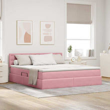 Opslag bed met matras met hoofdeinde Roze 180 x 200 cm Fluweel