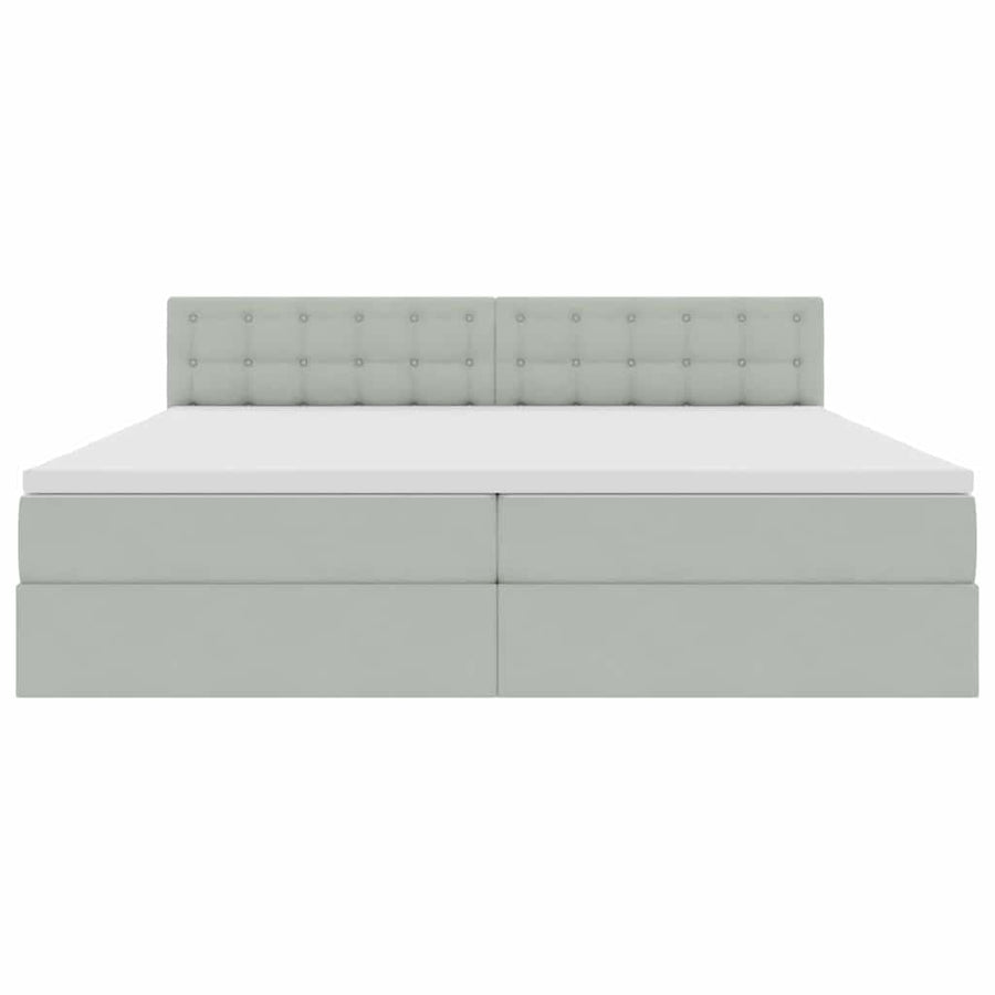 Opslag bed met matras Lichtgrijs 200 x 200 cm Fluweel
