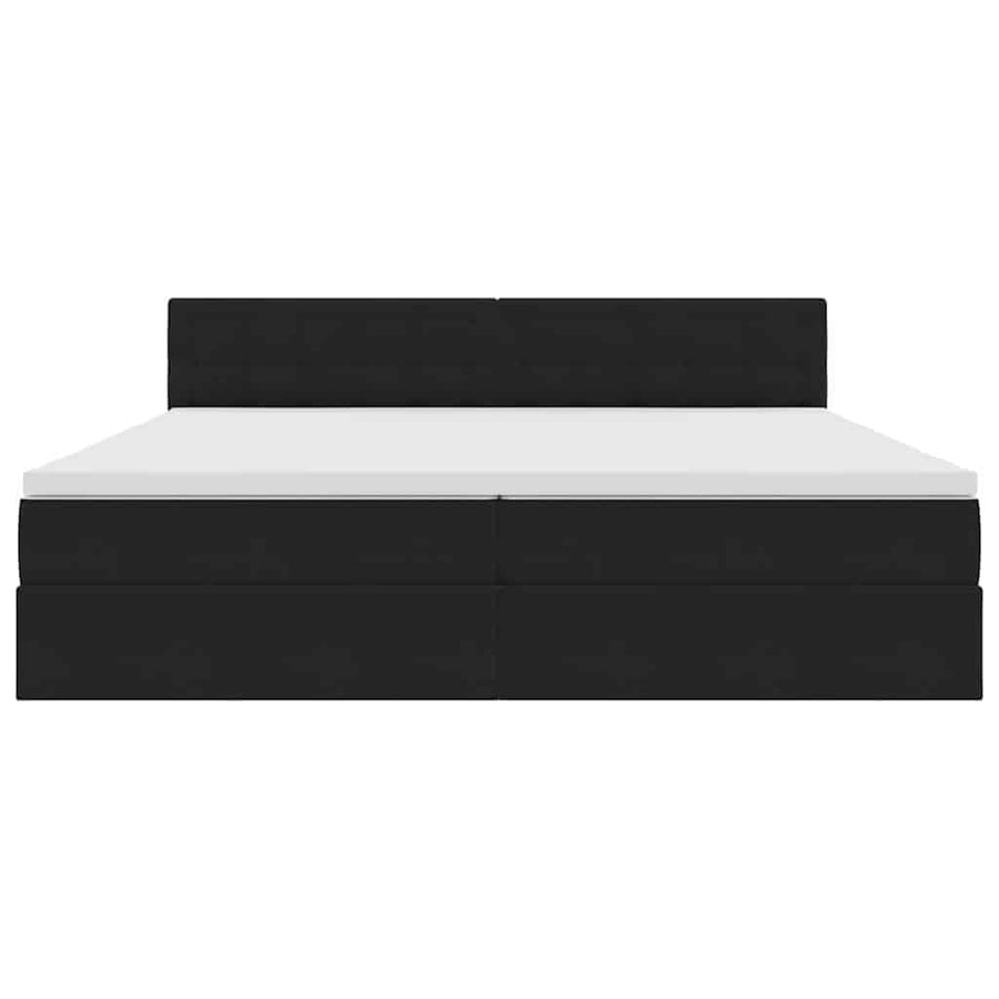 Opslag bed met matras met hoofdeinde Zwart 200 x 200 cm Fluweel