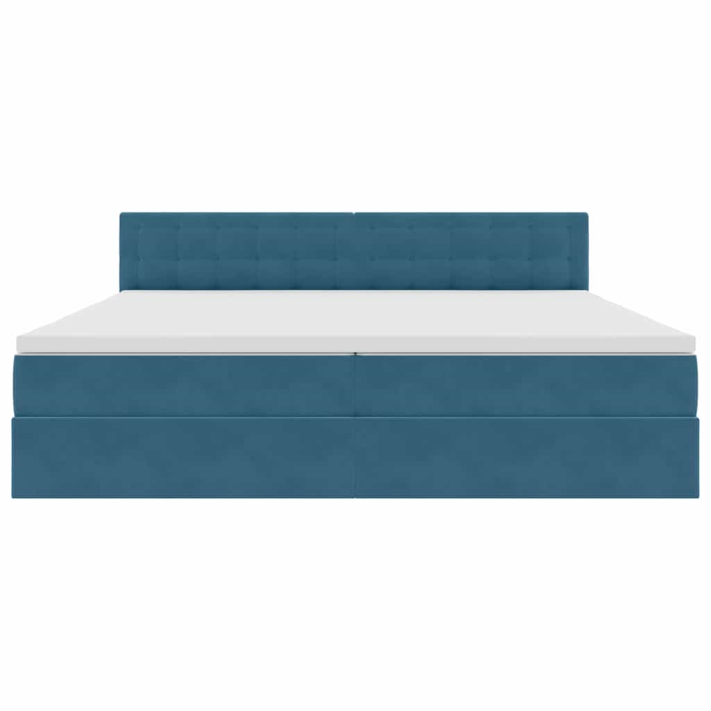 Opslag bed met matras Donkerblauw 200 x 200 cm Fluweel
