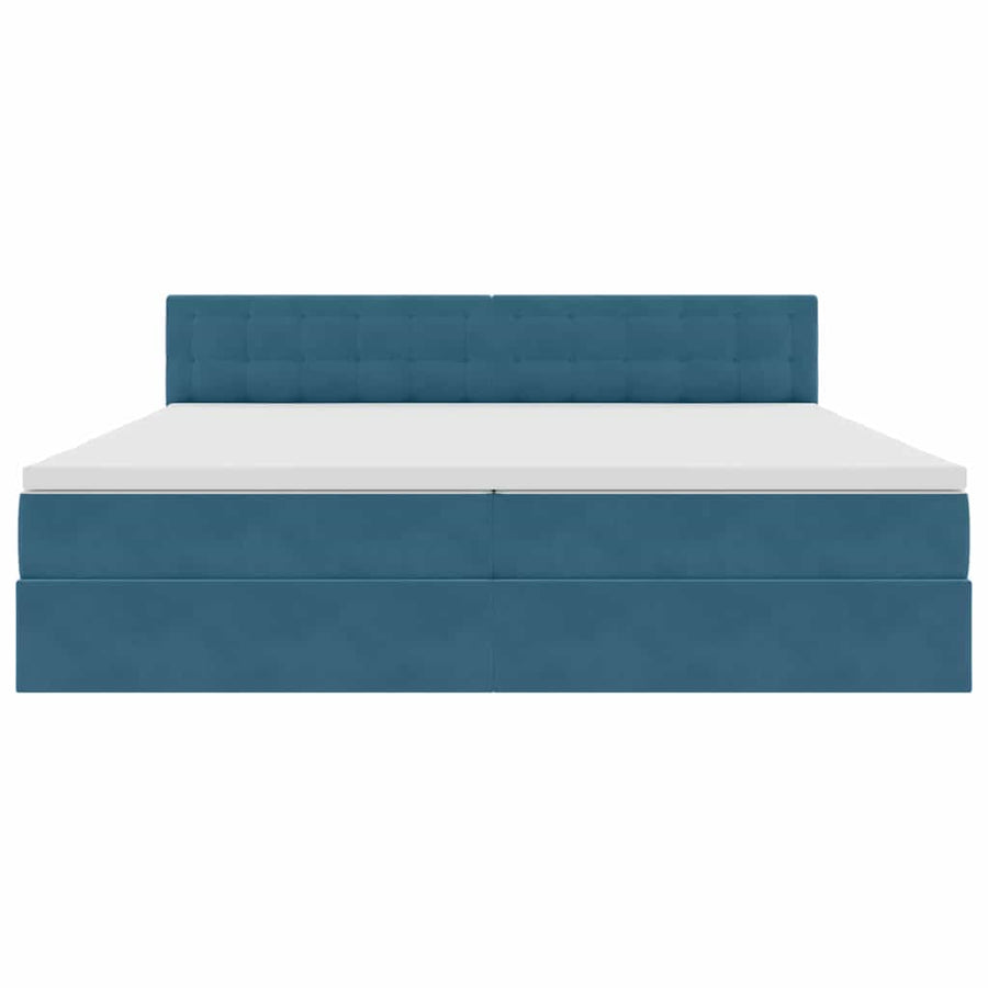 Opslag bed met matras Donkerblauw 200 x 200 cm Fluweel
