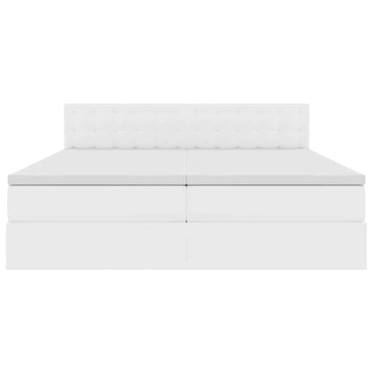 Opslag bed met matras met opslag Puur Wit 180 x 200 cm Nep Leer
