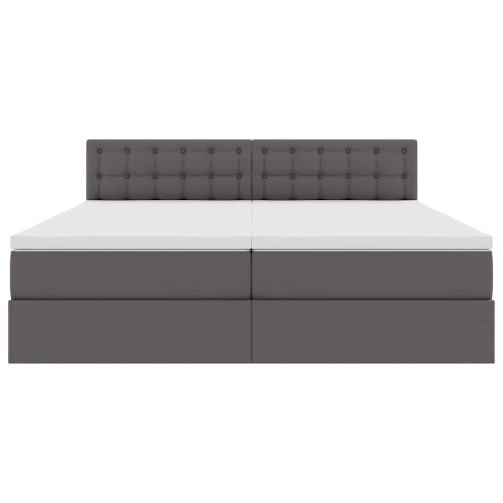 Opslag bed met matras met opslag Grijs 180 x 200 cm Nep Leer