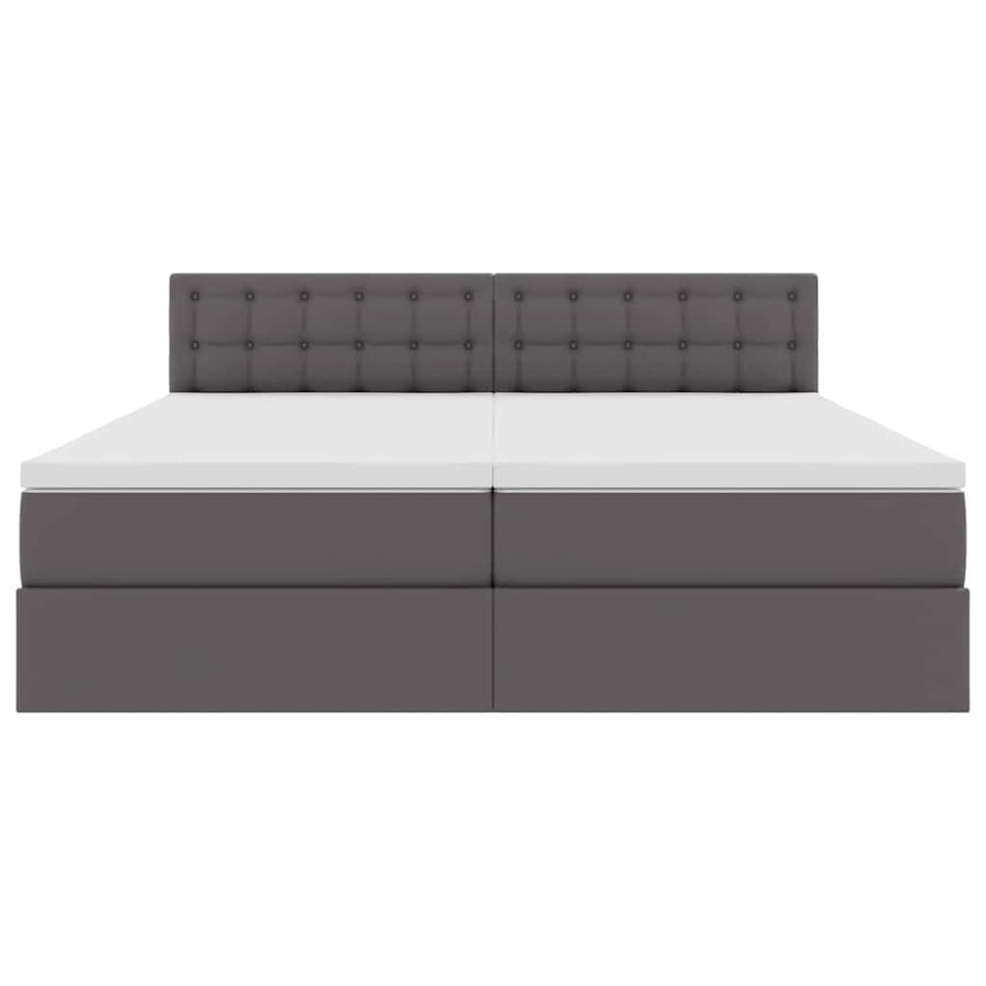 Opslag bed met matras met opslag Grijs 180 x 200 cm Nep Leer