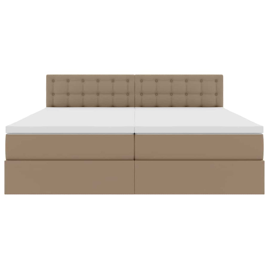 Opslag bed met matras Cappuccino 180 x 200 cm Nep Leer
