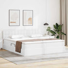 Storage Bed with Mattress with Storage Pure White 200 x 200 cm Faux Leather