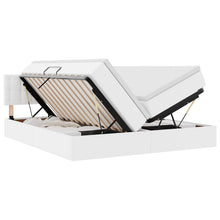 Opslag bed met matras met opslag Puur Wit 200 x 200 cm Nep Leer
