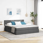Storage Bed with Mattress Dark Grey 180 x 200 cm Faux Leather