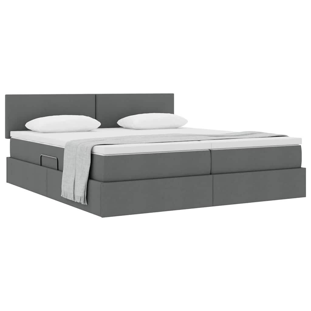 Opslag bed met matras Donkergrijs 180 x 200 cm Nep Leer