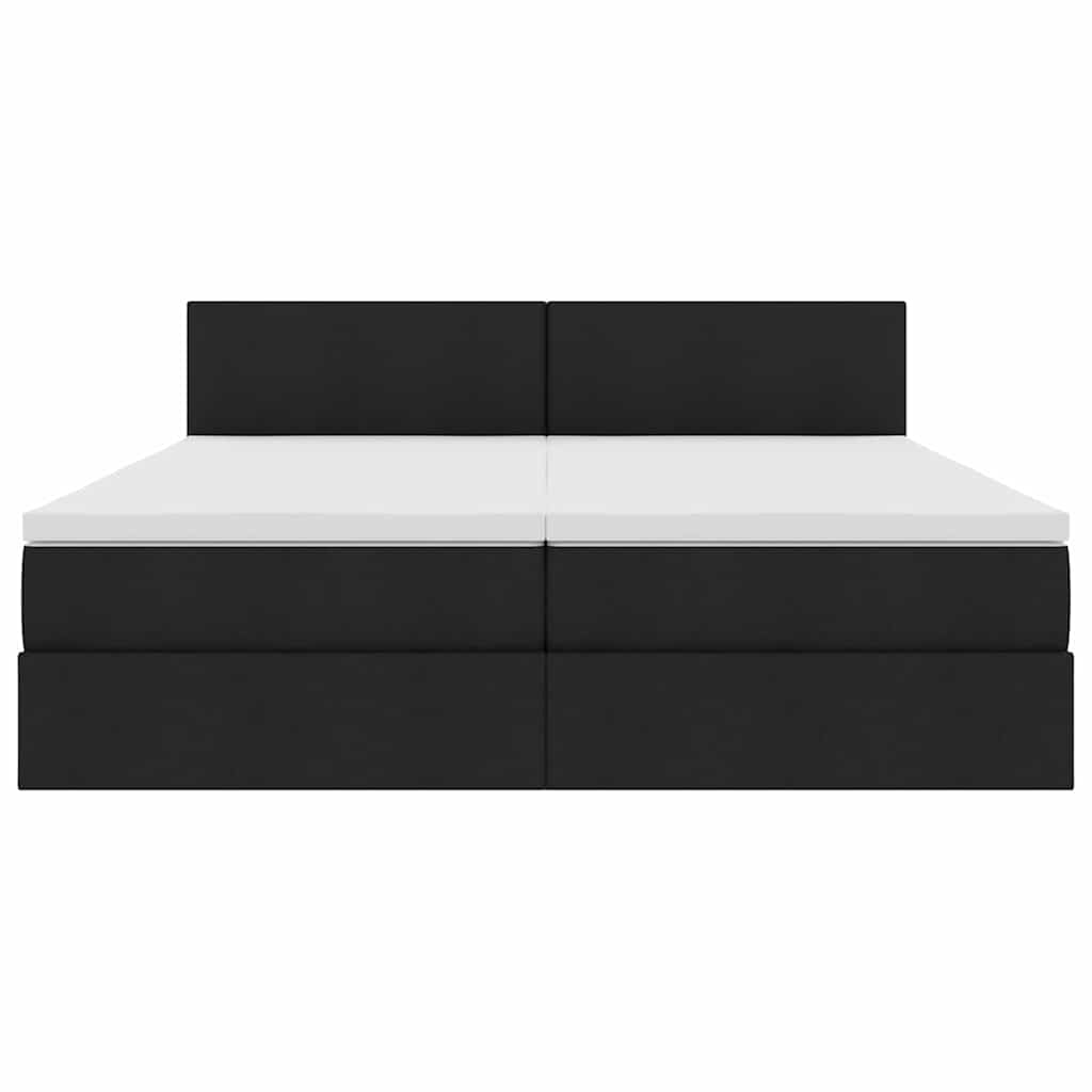 Opslag bed met matras met opslag Zwart 180 x 200 cm Nep Leer