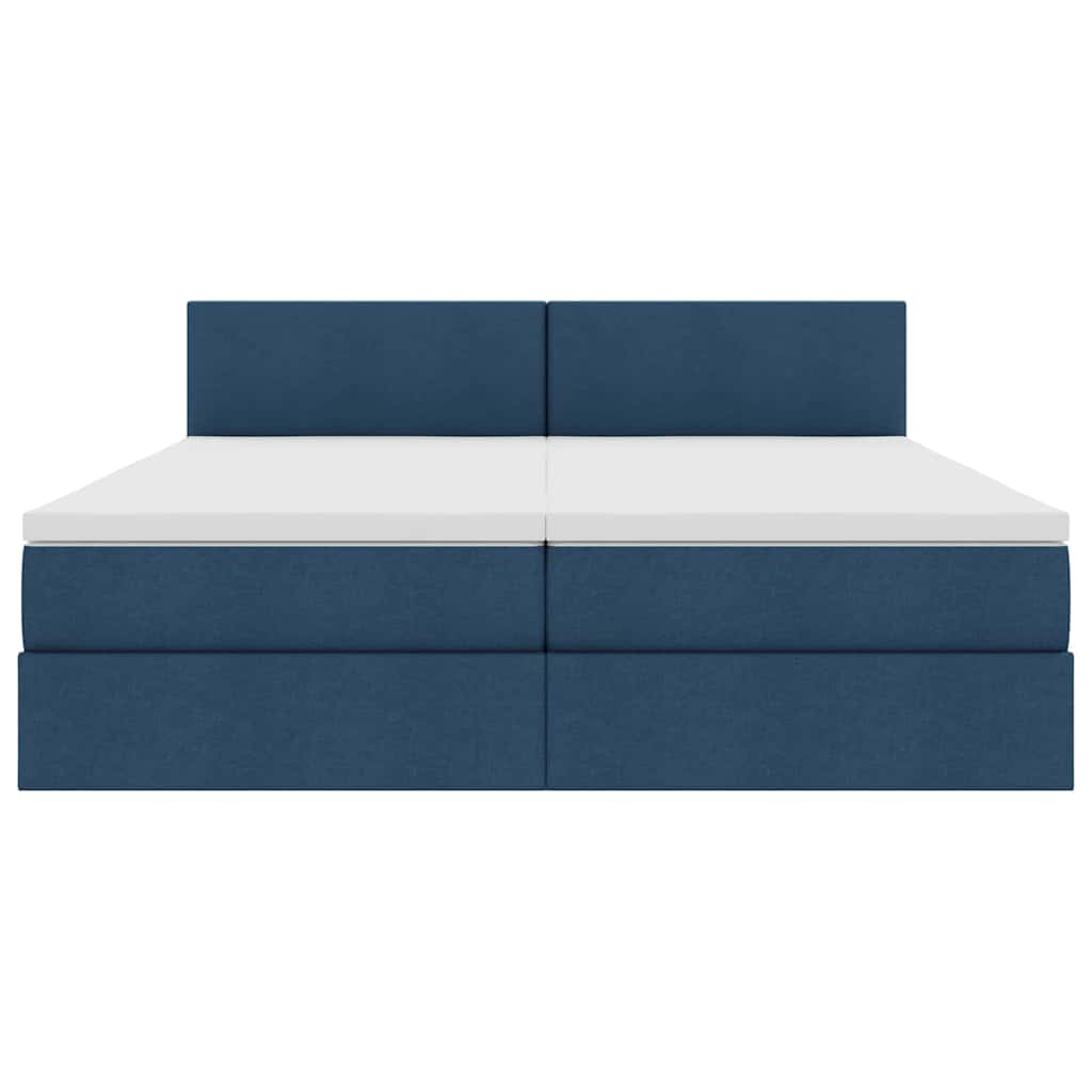 Opslag bed met matras met opslag Blauw 100 x 200 cm Nep Leer