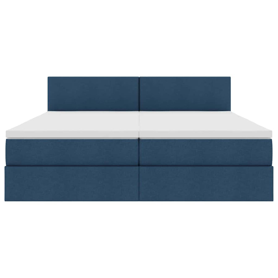 Opslag bed met matras met opslag Blauw 100 x 200 cm Nep Leer