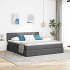 Storage Bed with Mattress Dark Grey 180 x 200 cm Faux Leather