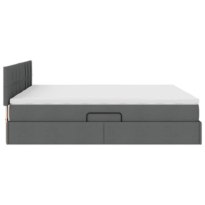 Opslag bed met matras Donkergrijs 180 x 200 cm Nep Leer