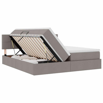 Opslag bed met matras met opslag Taupe 180 x 200 cm Nep Leer