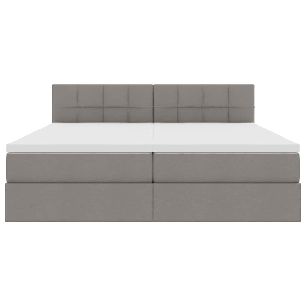 Opslag bed met matras met opslag Taupe 180 x 200 cm Nep Leer