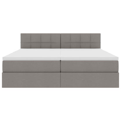 Opslag bed met matras met opslag Taupe 180 x 200 cm Nep Leer