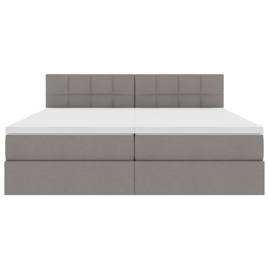 Opslag bed met matras met opslag Taupe 180 x 200 cm Nep Leer