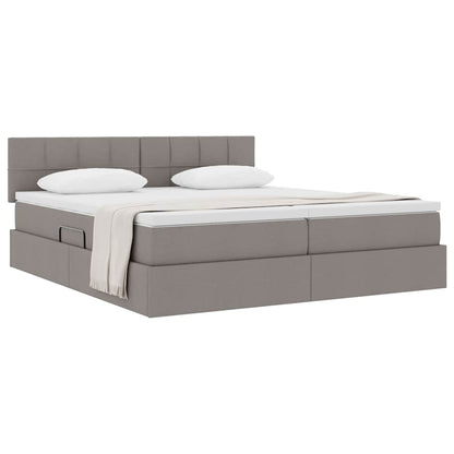 Opslag bed met matras met opslag Taupe 180 x 200 cm Nep Leer