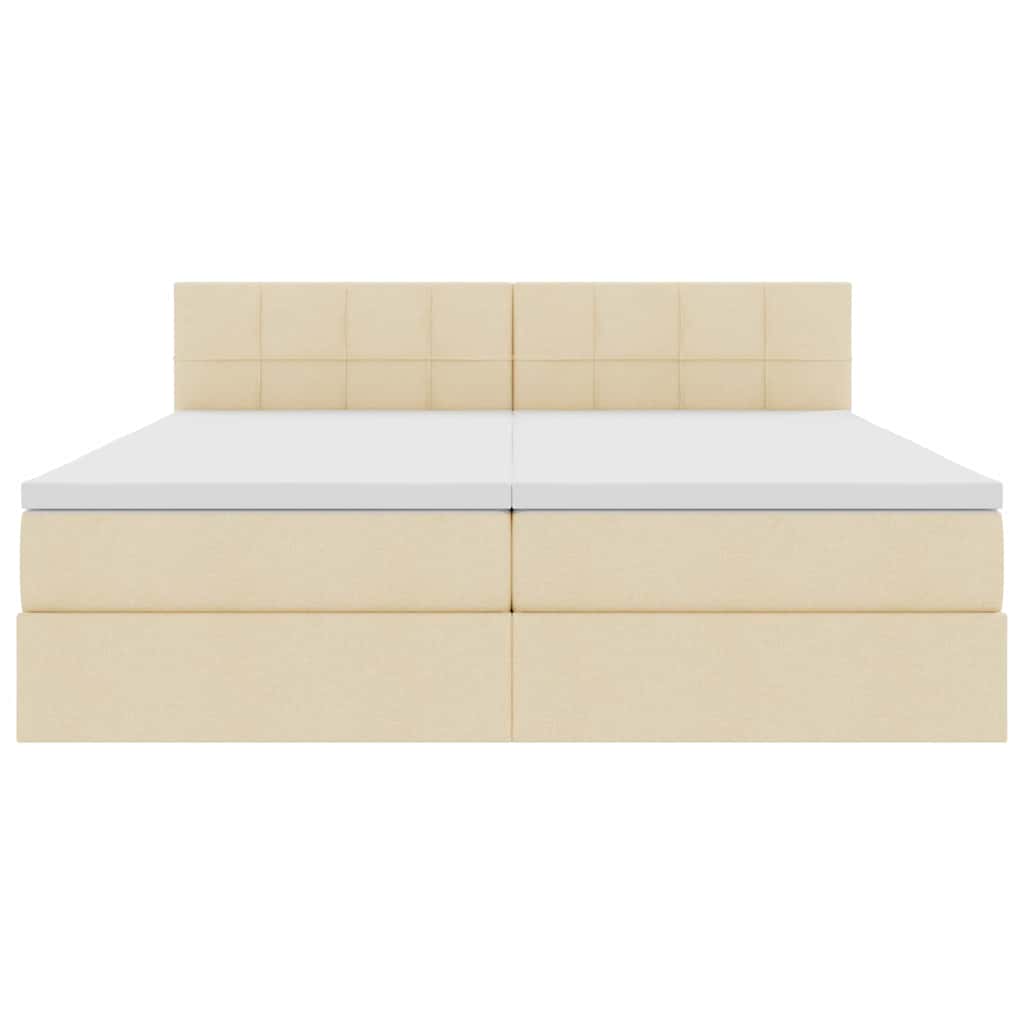 Opslag bed met matras met opslag Crème 180 x 200 cm Nep Leer