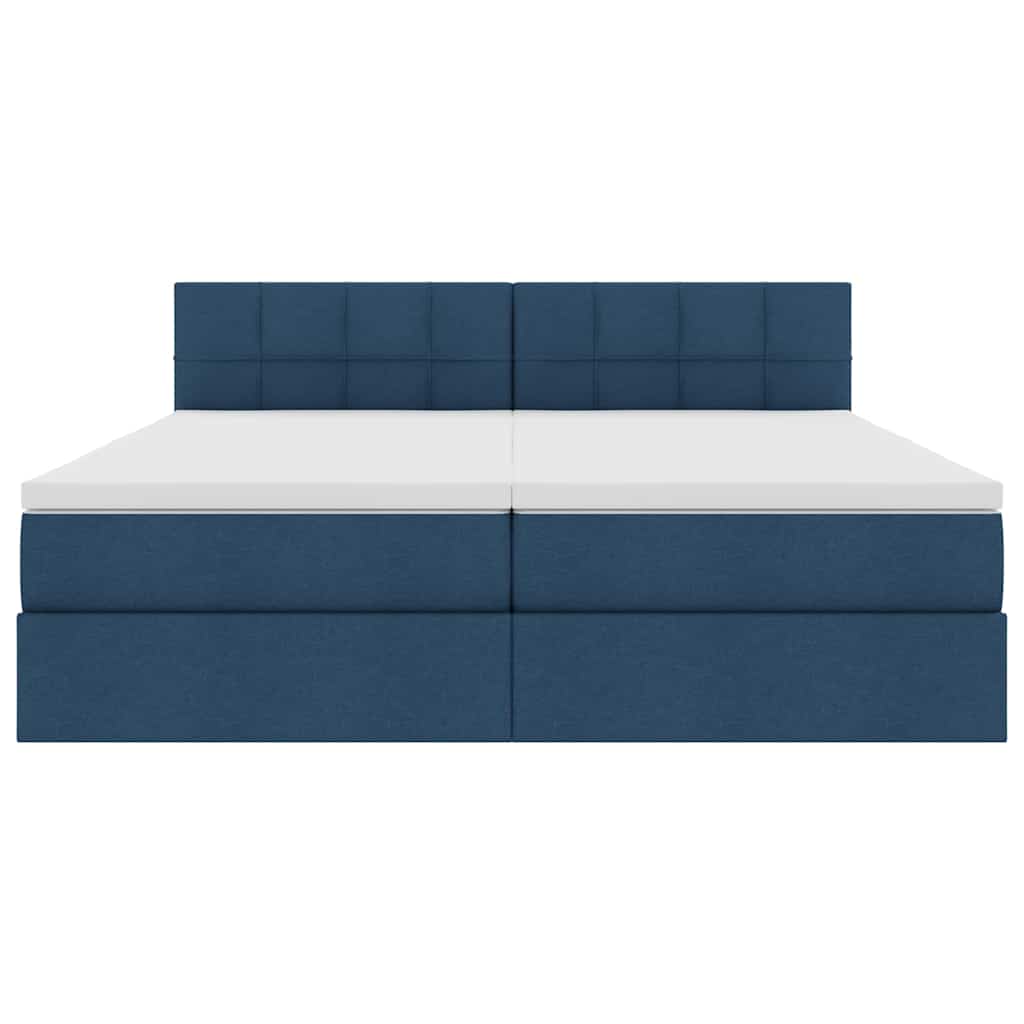 Opslag bed met matras met opslag Blauw 180 x 200 cm Nep Leer