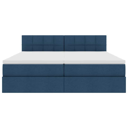 Opslag bed met matras met opslag Blauw 180 x 200 cm Nep Leer