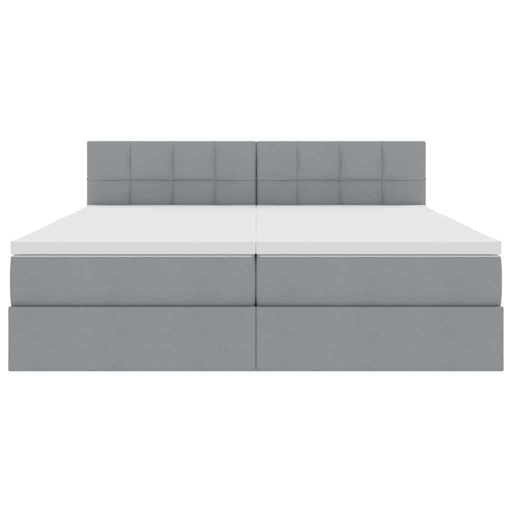 Opslag bed met matras Lichtgrijs 200 x 200 cm Nep Leer