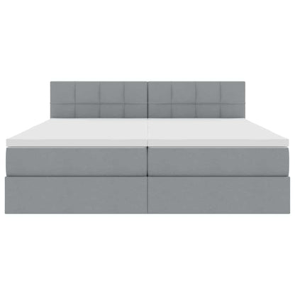 Opslag bed met matras Lichtgrijs 200 x 200 cm Nep Leer