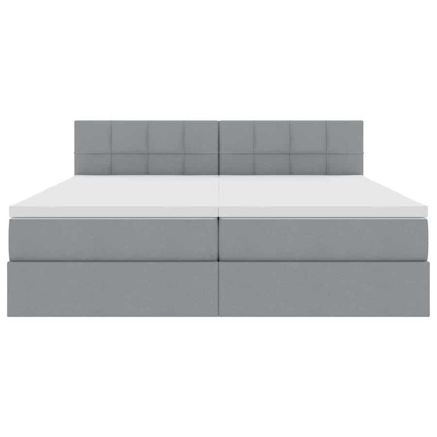Opslag bed met matras Lichtgrijs 200 x 200 cm Nep Leer