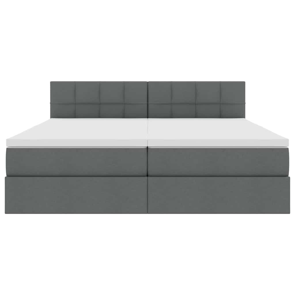 Opslag bed met matras Donkergrijs 200 x 200 cm Nep Leer