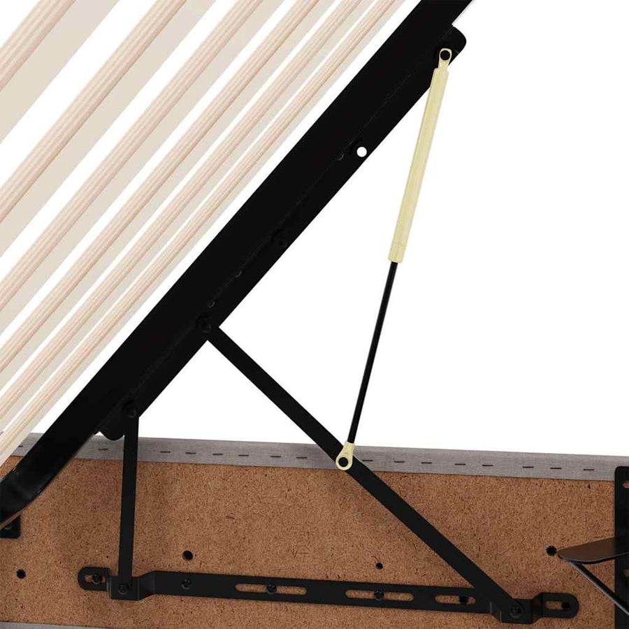 Opslag bed met matras met opslag Taupe 180 x 200 cm Nep Leer