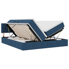 Opslag bed met matras met opslag Blauw 180 x 200 cm Nep Leer