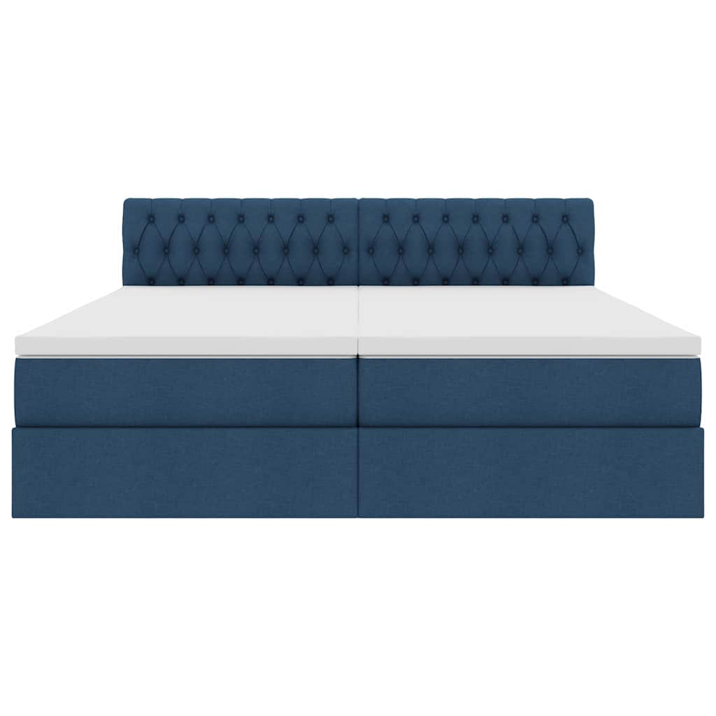 Opslag bed met matras met opslag Blauw 180 x 200 cm Nep Leer