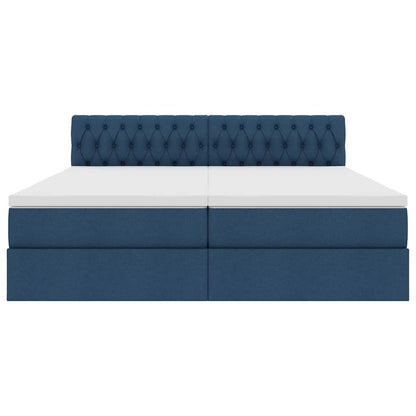 Opslag bed met matras met opslag Blauw 180 x 200 cm Nep Leer
