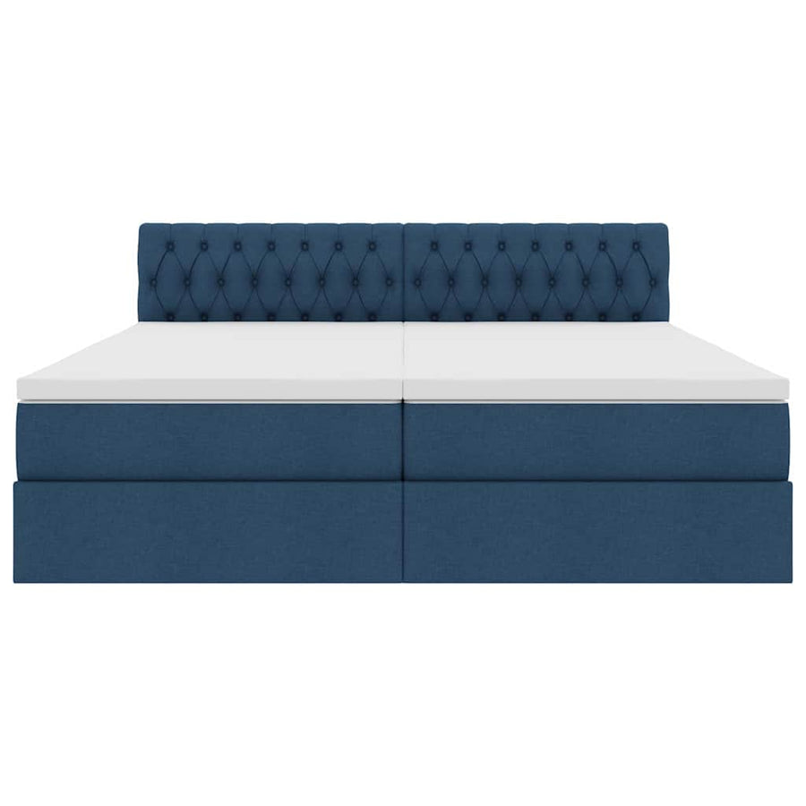 Opslag bed met matras met opslag Blauw 180 x 200 cm Nep Leer