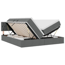 Opslag bed met matras Donkergrijs 200 x 200 cm Nep Leer